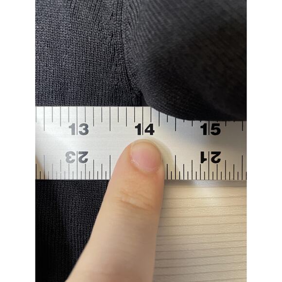 Zara Dress Womens Large Black Cutout Long Sleeve Ribbed Knit Bodycon Mini - Picture 5 of 9